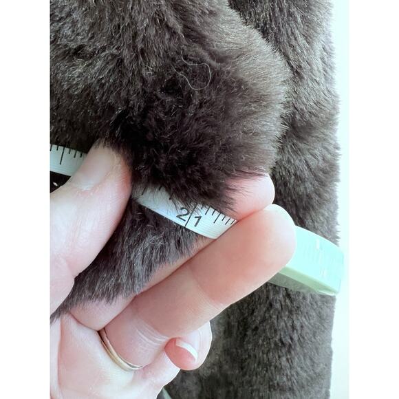 Faux Fur Brown Coat Y2K Style Retro Large Bomber Zip Up Soft Glam Old Hollywood - Picture 10 of 11